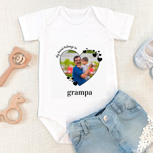 Body Para Bebê Meu Coração Pertence À Foto Personalizada De Bebê  (Criador carregado)