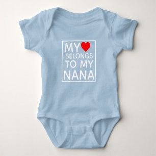 Body Para Bebê Meu coração pertence a minha Nana