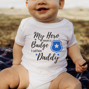 Body Para Bebê Meu Herói veste Uma crachá Que Eu O Chamo De Pai C