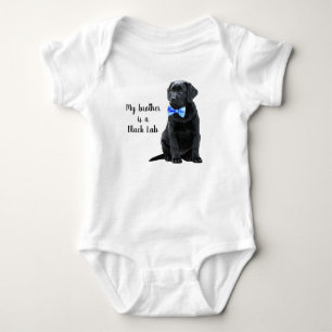 Body Para Bebê Meu irmão é um Black Lab - Retriever Labrador Pret