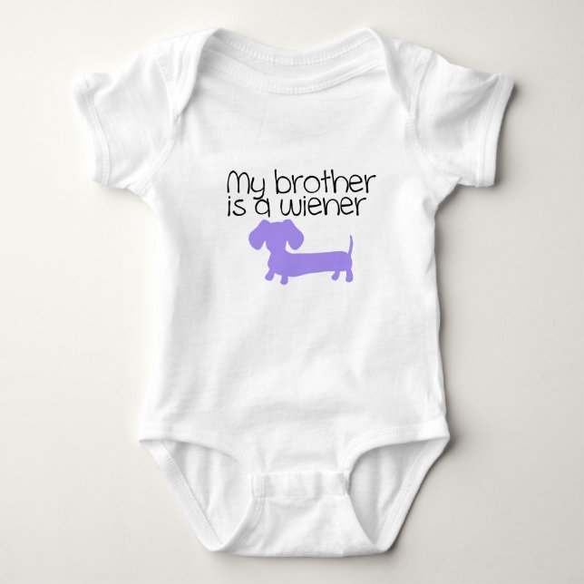 Body Para Bebê Meu Irmão é um Conjunto de Roupa de Bebê Dachshund (Frente)