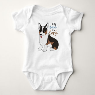 Body Para Bebê Meu irmão é um Corgi Tricolor