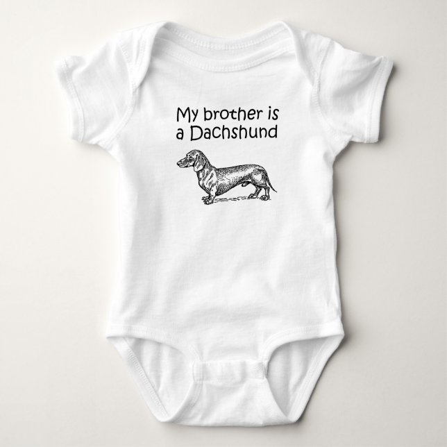 Body Para Bebê Meu Irmão É Um Dachshund (Frente)