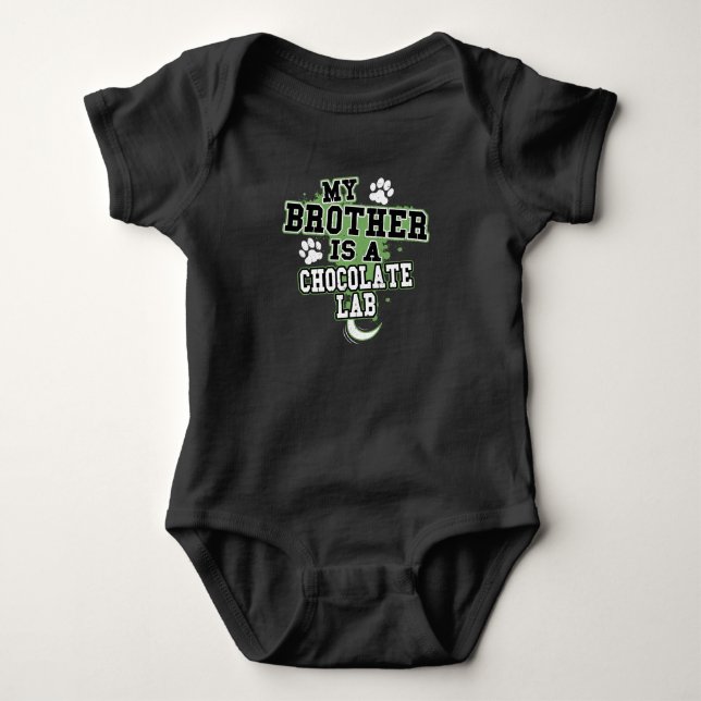 Body Para Bebê Meu Irmão É Um Lab Chocolate Engraçado (Frente)