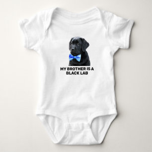 Body Para Bebê Meu Irmão é um Lab Negro
