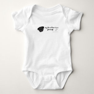 Body Para Bebê Meu irmão é um Pug
