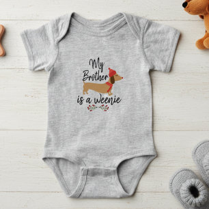 Body Para Bebê Meu Irmão é uma Weenie - Dachshund Baby Girl