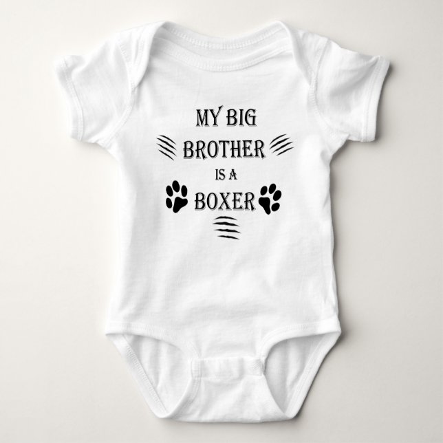 Body Para Bebê Meu irmão mais velho é um boxer (Frente)