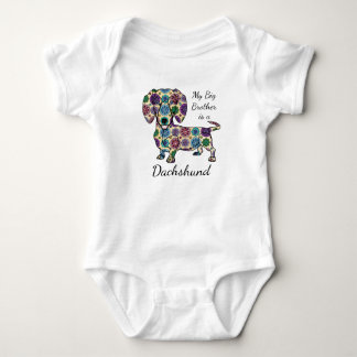 Body Para Bebê Meu irmão mais velho é um macacão-de-cheiro Dachsh
