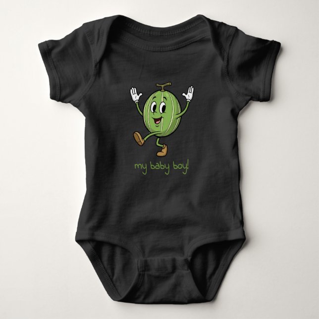 Body Para Bebê Meu Menino Feliz Melancia (Frente)