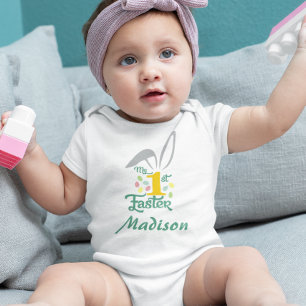 Body Para Bebê Meu Primeiro 1º Páscoa Personalizado Cute 