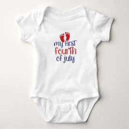 Body Para Bebê Meu Primeiro 4 de Julho Pegadas de Bebê Fofas