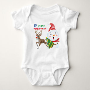 Body Para Bebê Meu primeiro biquinho de Natal