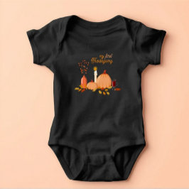 Body Para Bebê Meu Primeiro Bodysuit de Ação de Graças