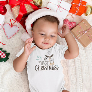 Body Para Bebê Meu Primeiro Bolinho de Natal, Bonitinho