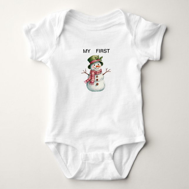 Body Para Bebê Meu primeiro boneco de neve (Frente)