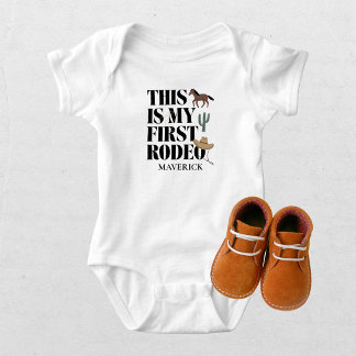 Body Para Bebê Meu Primeiro Cowboy de Rodeio
