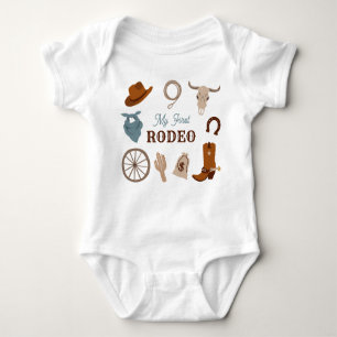 Body Para Bebê Meu primeiro cowboy ocidental do Rodeo Azul