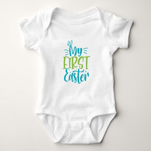 Body Para Bebê Meu Primeiro Dia de Páscoa - Páscoa (Frente)