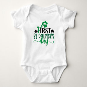 Body Para Bebê Meu primeiro Dia de São Patrício