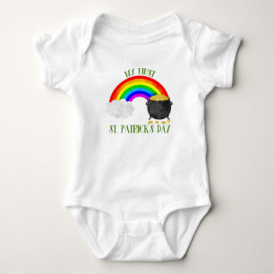 Body Para Bebê Meu primeiro Dia de São Patrício Arco-Íris e Pote 