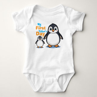 Body Para Bebê Meu Primeiro Dia dos Pais Bodysuit de Bebê Pinguim