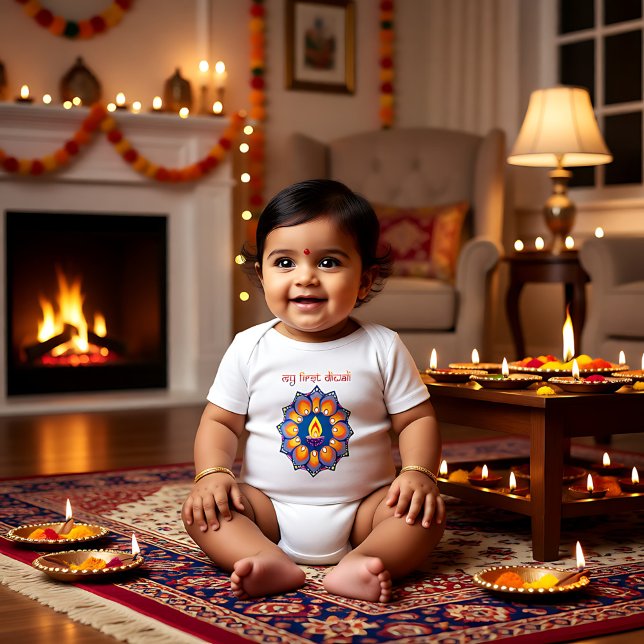 Body Para Bebê Meu primeiro Diwali (My first Diwali Baby Bodysuit)