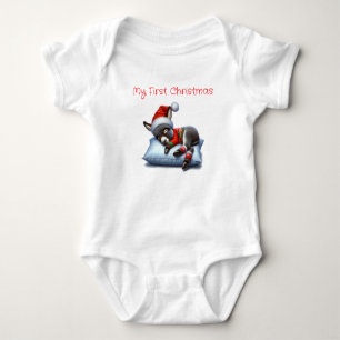Body Para Bebê Meu Primeiro Donkey de Natal