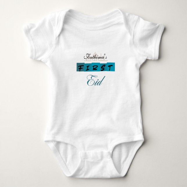 Body Para Bebê Meu Primeiro Eid Bodysuit Islâmico para Bebê - Per (Frente)