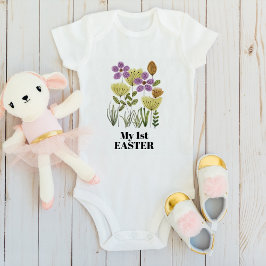 Body Para Bebê Meu Primeiro Floral de Páscoa