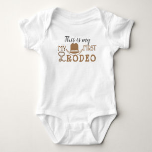 Body Para Bebê Meu Primeiro Garoto de Aniversário do Rodeo 1rua C