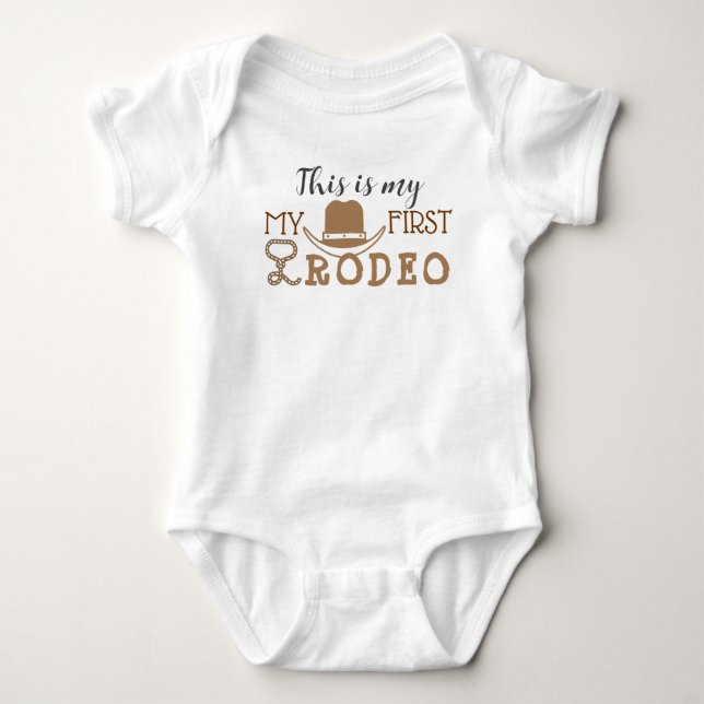 Body Para Bebê Meu Primeiro Garoto de Aniversário do Rodeo 1rua C (Frente)