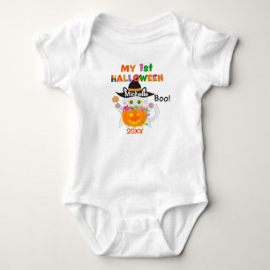 Body Para Bebê Meu primeiro gato fantasma de Halloween