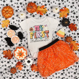 Body Para Bebê Meu Primeiro Halloween Abóbora Fantasma Groovy Fof