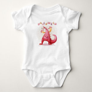 Body Para Bebê Meu Primeiro Halloween Engraçado Horror Dino
