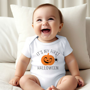 Body Para Bebê Meu Primeiro Menino Bebê Abóbora de Halloween Aran