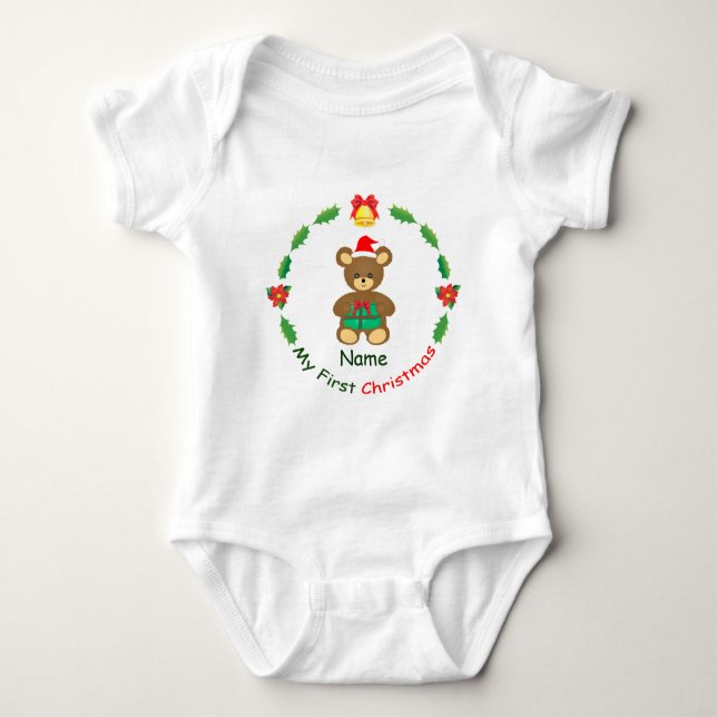 Body Para Bebê Meu Primeiro Natal (Frente)
