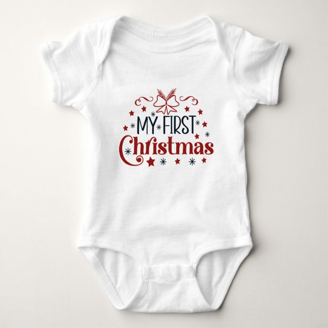 Body Para Bebê Meu Primeiro Natal (Frente)