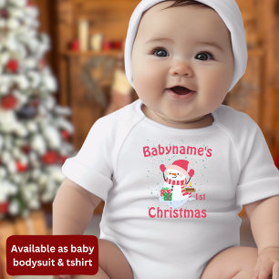 Body Para Bebê Meu Primeiro Natal com nome de bonitinhos bonitinh