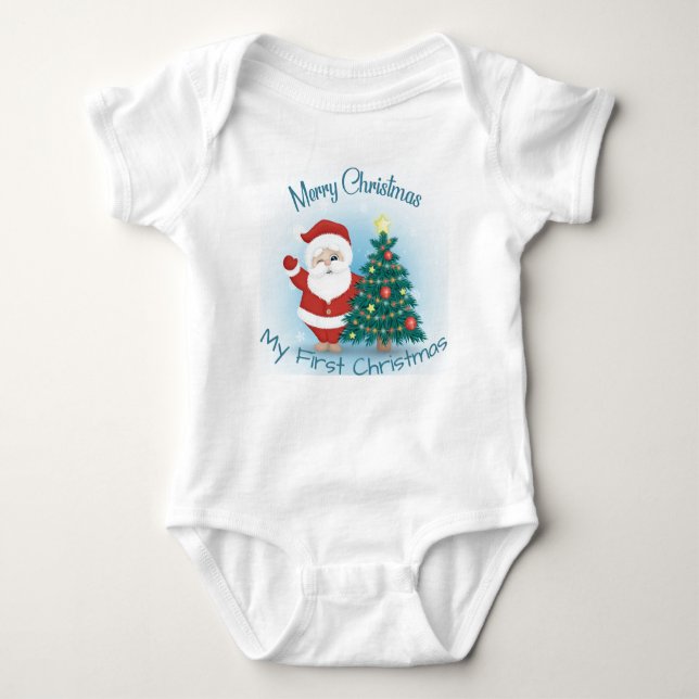 Body Para Bebê Meu Primeiro Natal com Papais noeis (Frente)