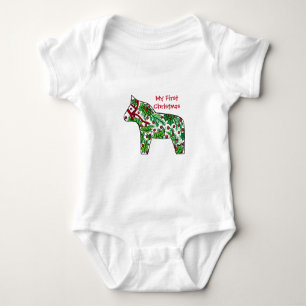 Body Para Bebê Meu Primeiro Natal Dala Horse
