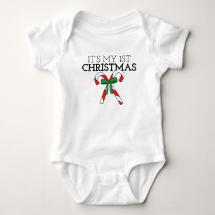 Body Para Bebê Meu primeiro Natal Feriado com um Bebê