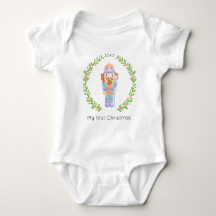Body Para Bebê Meu Primeiro Natal Pastel Quebra-Nozes