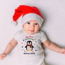 Meu Primeiro Natal Pinguim Nome Bebê Bodyfato