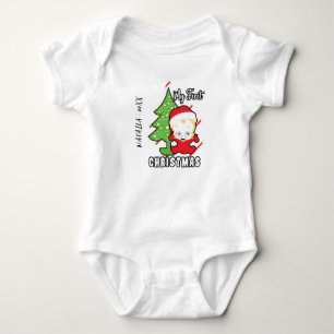 Body Para Bebê Meu Primeiro Nome Personalizado de Natal Bebê Body