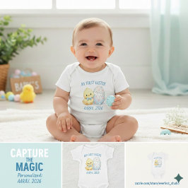 Body Para Bebê Meu Primeiro Páscoa Frango Fofo Personalizado 2026