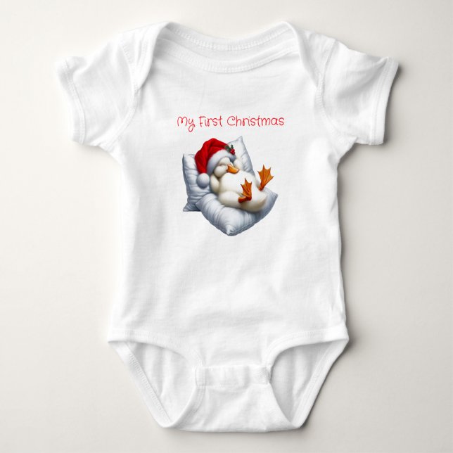 Body Para Bebê Meu Primeiro Pato de Natal (Frente)