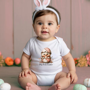 Body Para Bebê Meu Primeiro Pintinho de Páscoa