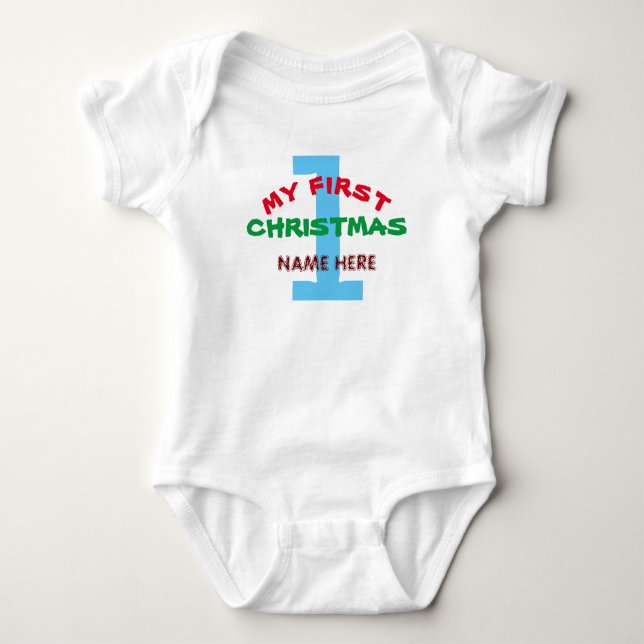 BODY PARA BEBÊ MEU PRIMEIRO PRESENTE DE NATAL PERSONALIZADO PARA  (Frente)