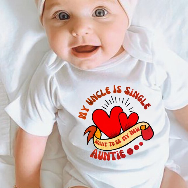 Body Para Bebê Meu tio é Solteiro. Quer ser minha nova tia. (Criador carregado)